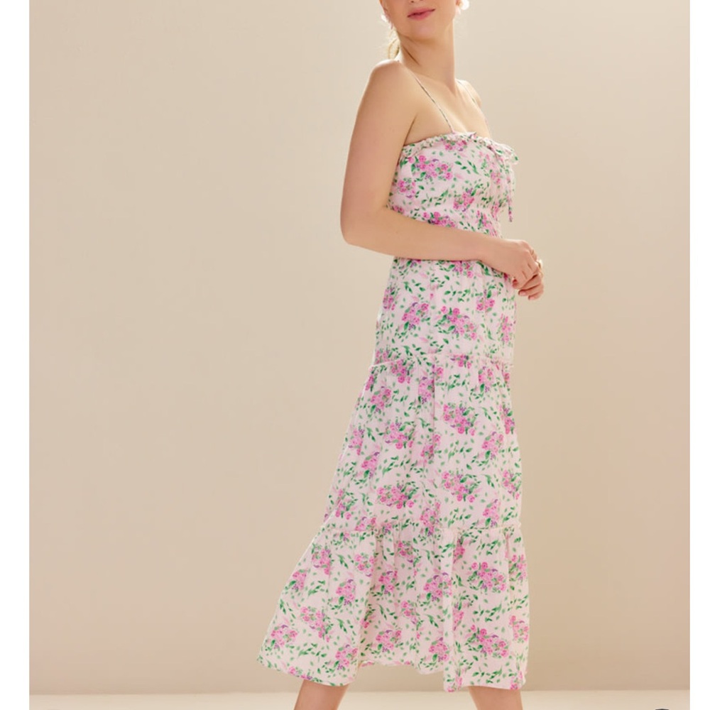 Shirley Floral Tie Front Midi Dress